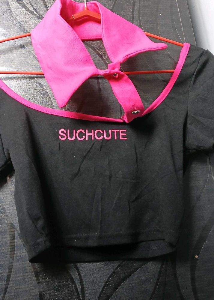 Cute Black Crop Top