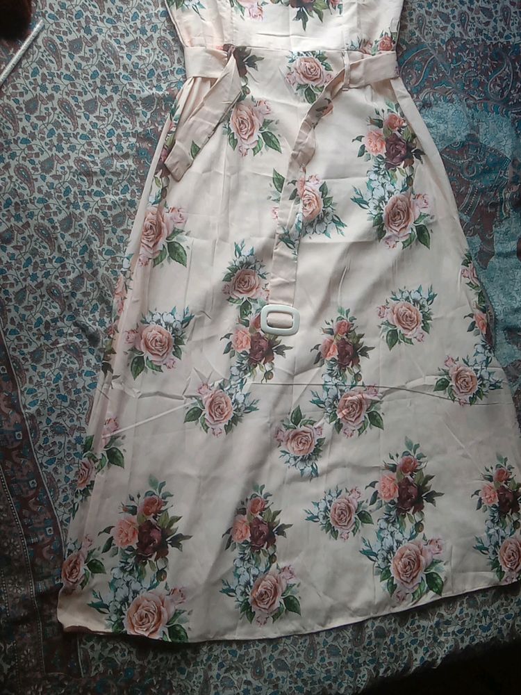 Floral Maxi Dress with Belt