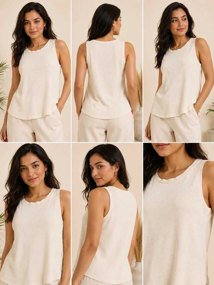 🔥 BUY 1, GET 1 FREE🔥Cream Sleeveless Tank Top