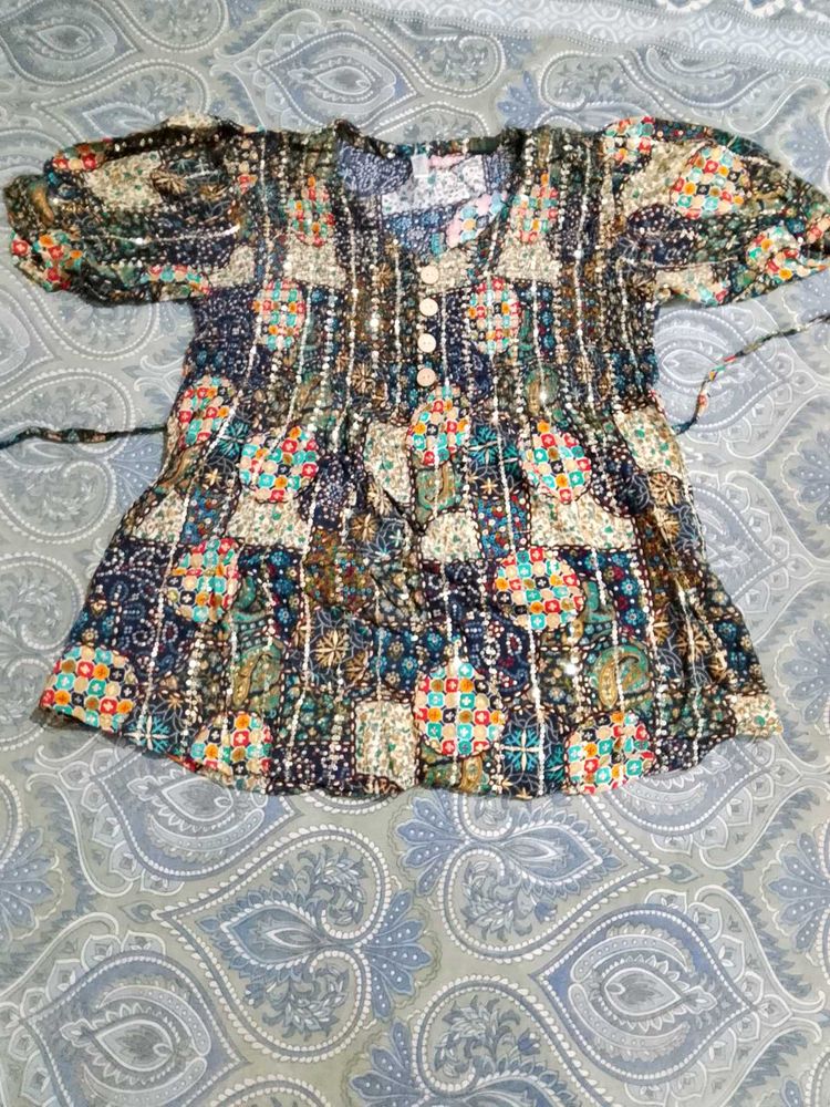 Bohemian Print Short Sleeve top