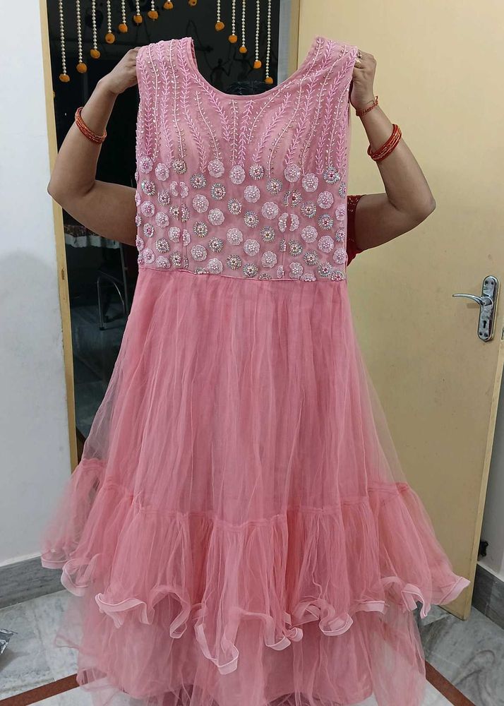 Beautiful Pink Embellished Gown