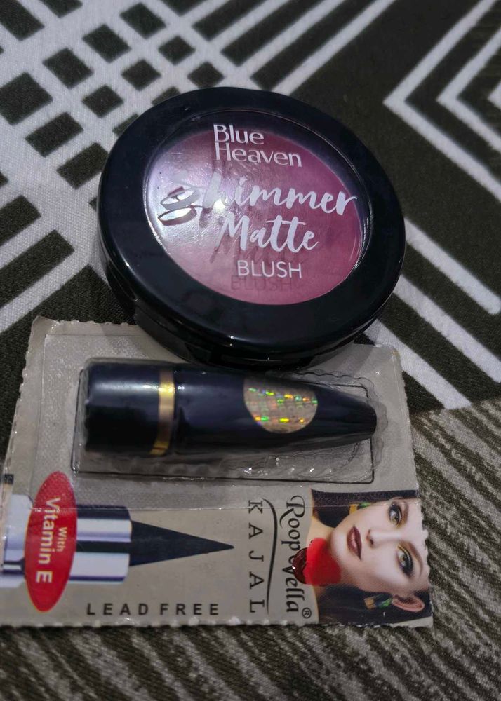 Blue Heaven Shimmer Matte Blush,🤩with free kajal