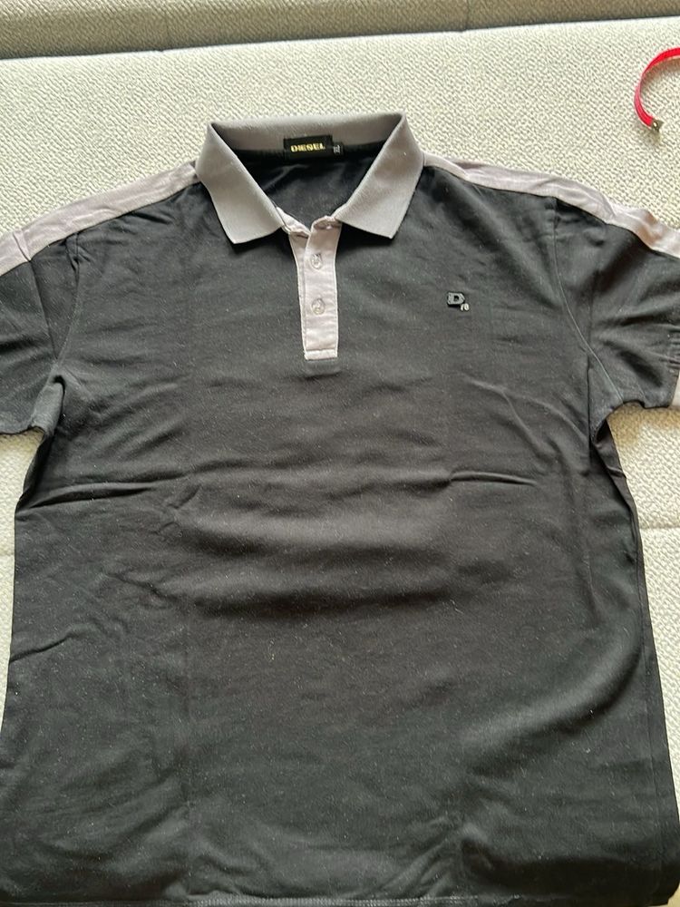 Diesel Polo Shirt - Black &amp; Grey