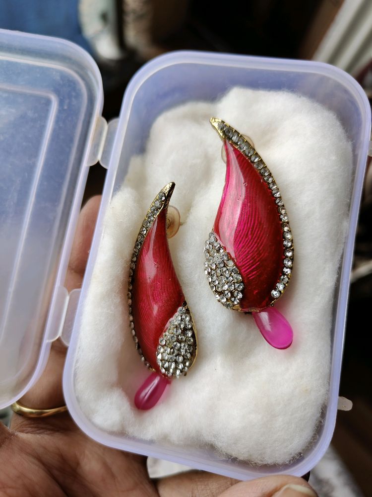 Ethnic Earrings In Pink