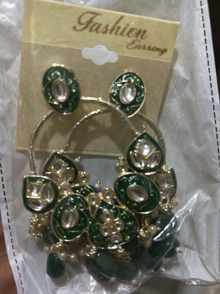 Emerald Green Fashion Earrings