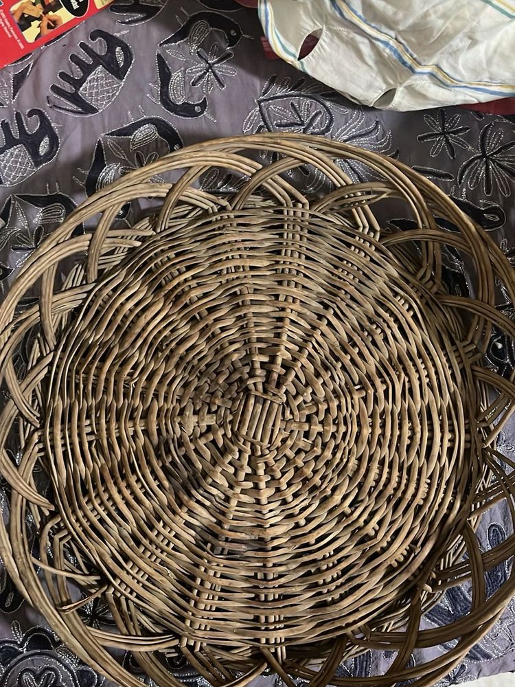 Woven Rattan Decorative Tray