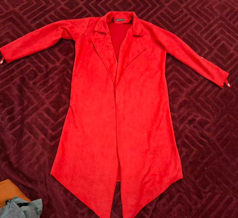 Red Zara woman wollen coat