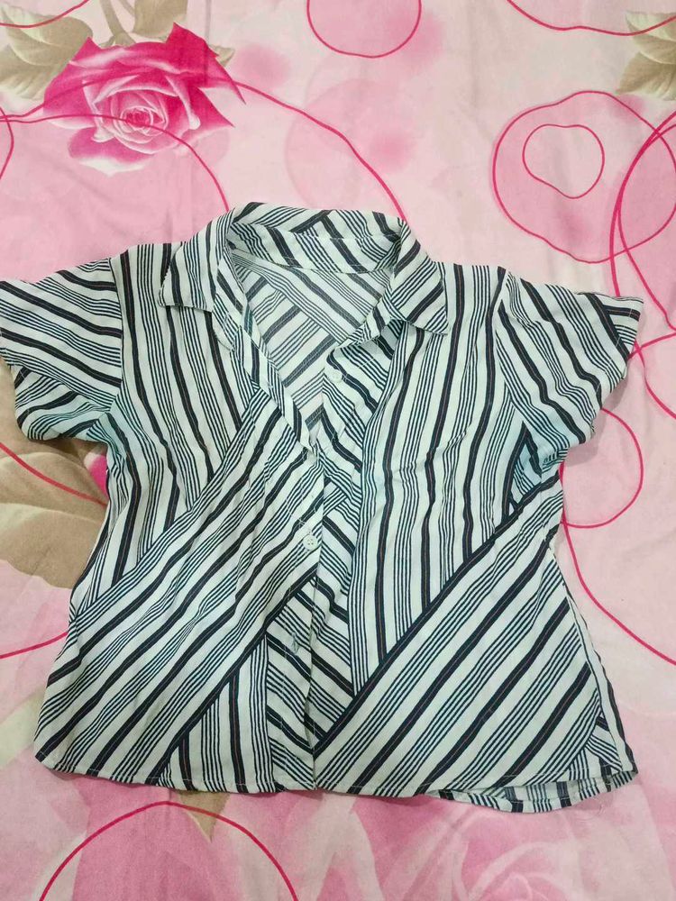 Striped Button-Up Shirt