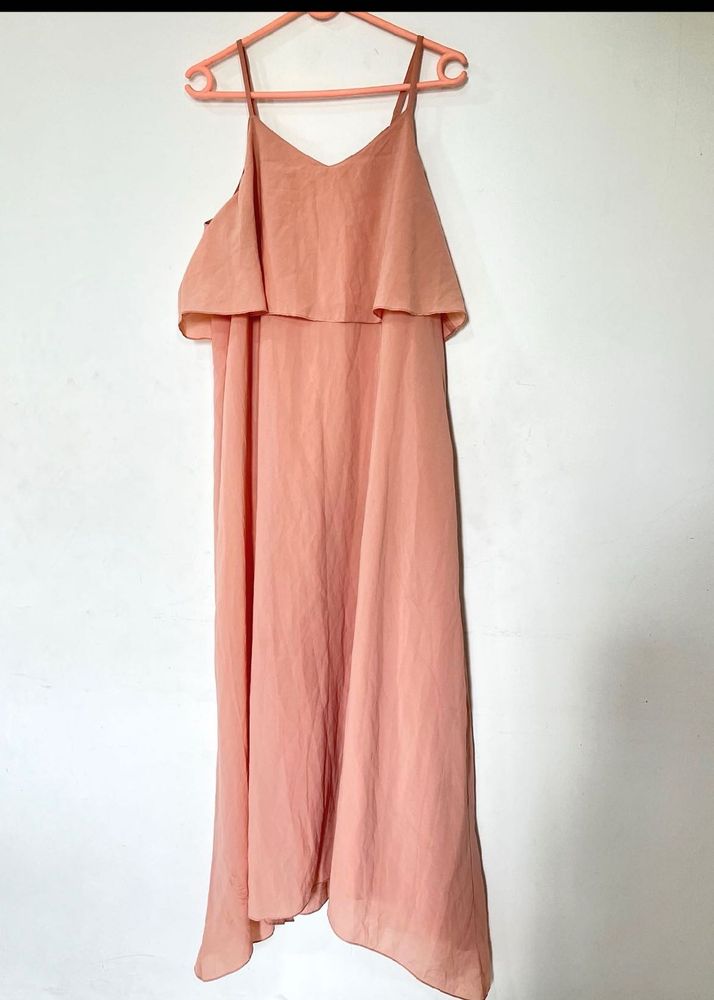 Elegant Peach Maxi Dress