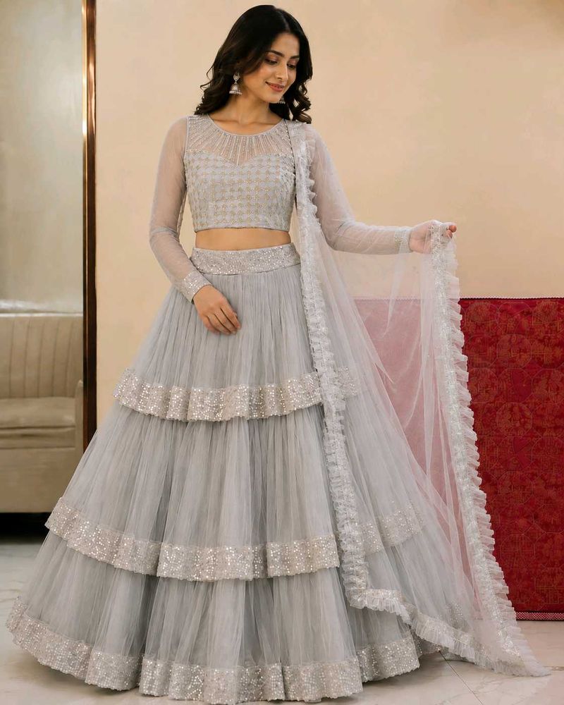 Elegant Tiered Lehenga Choli Set