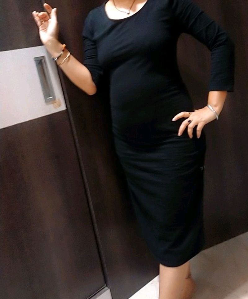 Black Bodycon Dress Waist 32 Lil Strechy