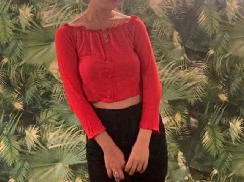 Red Off-Shoulder Crop Top