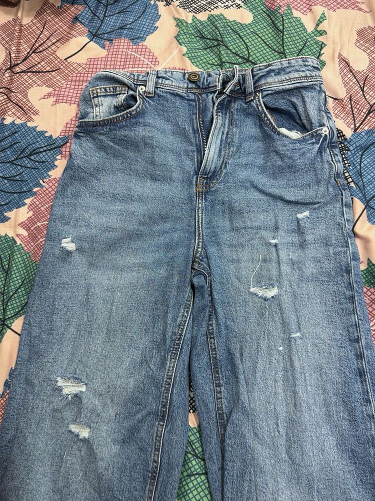 Westside Blue Denim Wide Jeans