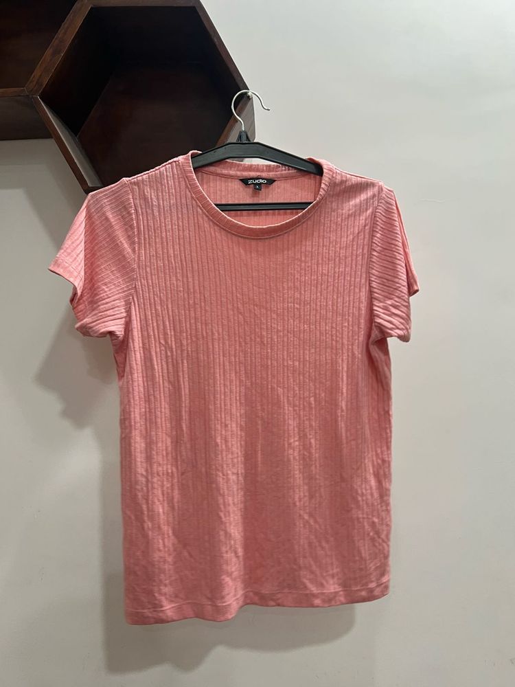 Pink  Neck T-Shirt