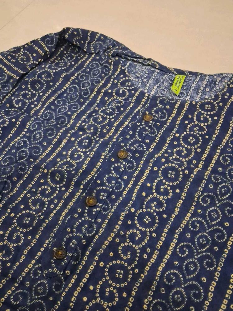Women's Blue Bandhani Print Kurta
