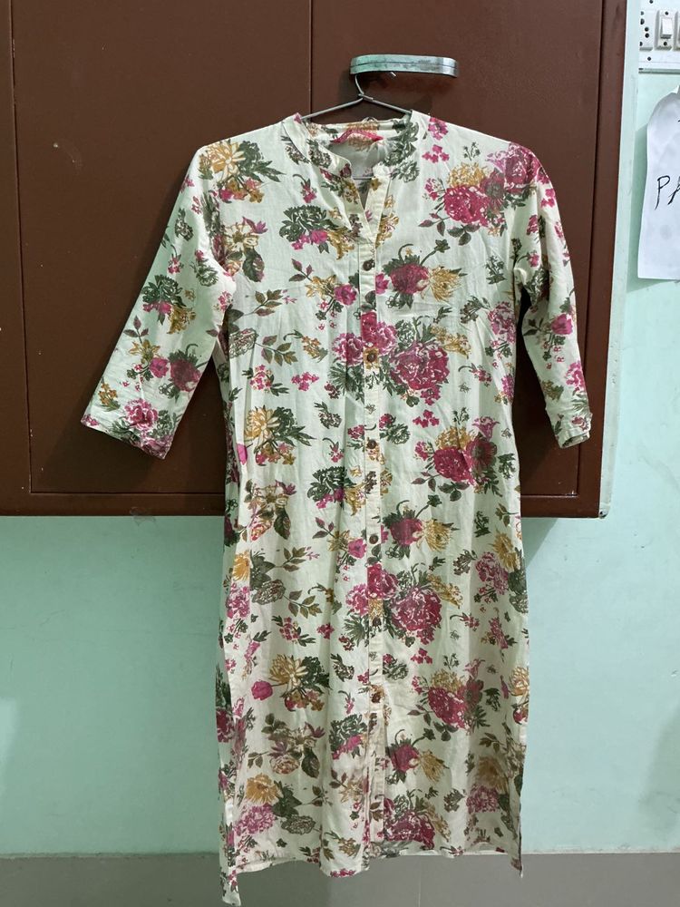 Floral Print Kurta set with leggings