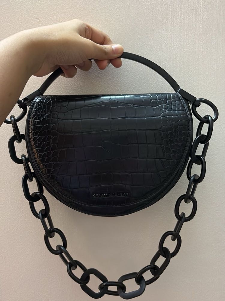 charles and keith croc embossed bag