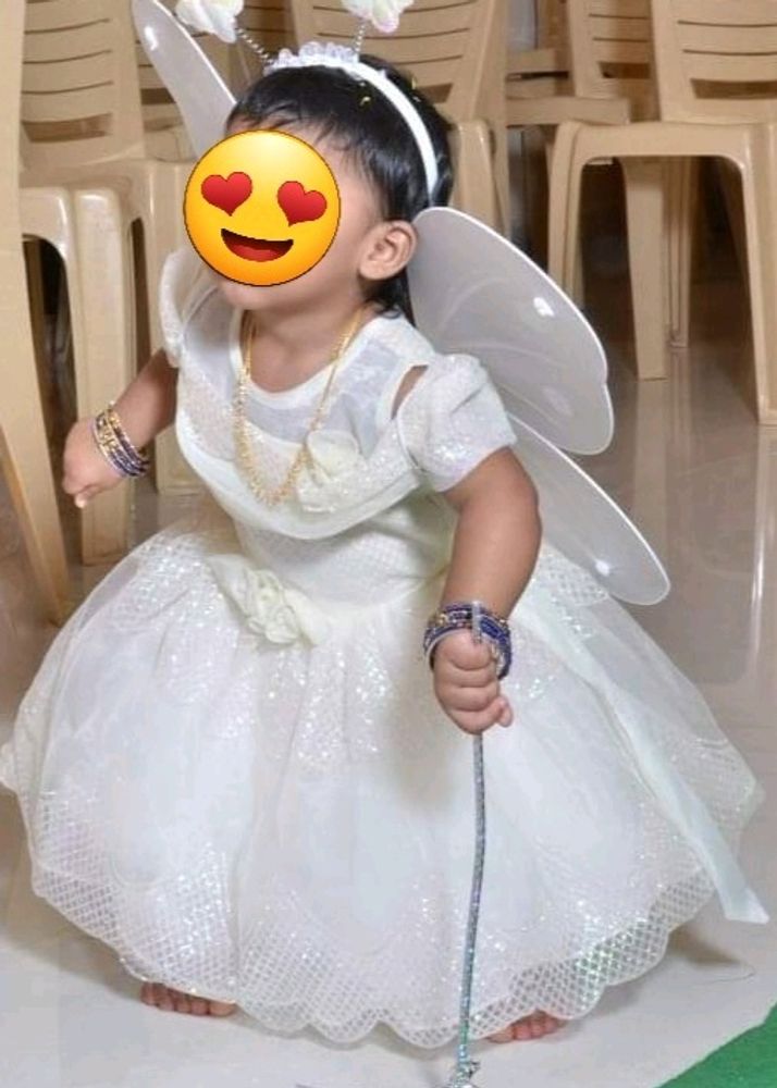 Beautiful Off White Baby Frock