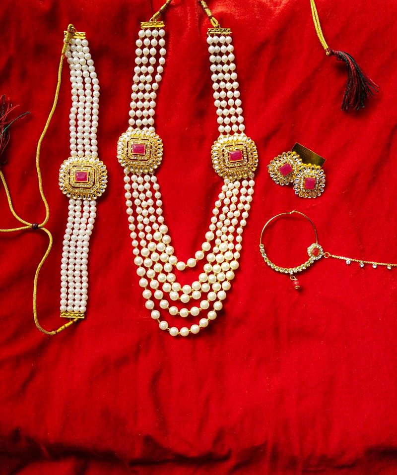 Pink Pearl Choker Jwellery Sets