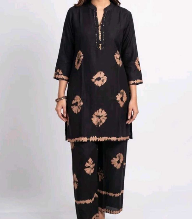 Stylish Black Kurta with Pants Set