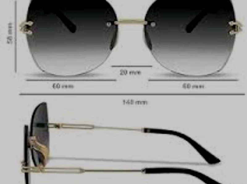 Oversized Rimless Gradient Sunglasses