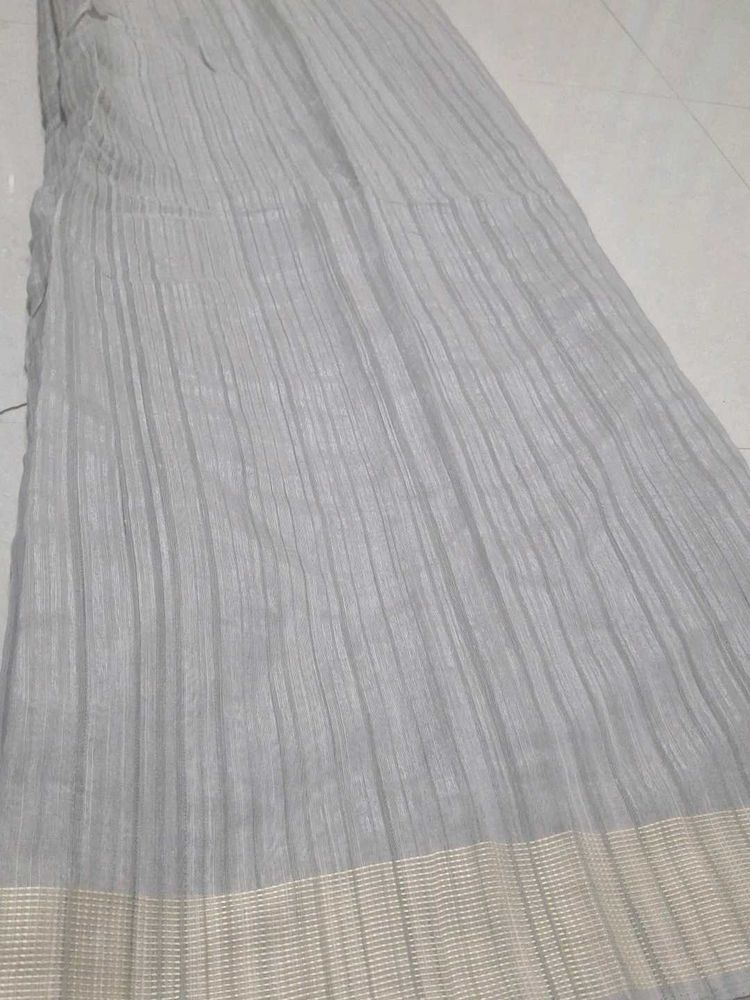 Elegant Grey Saree material