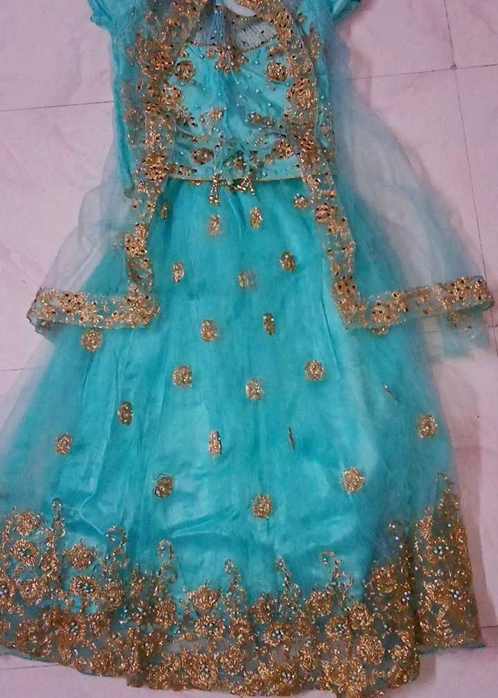 Gorgeous Sky Blue &amp; Gold Ethnic Party Wear 👗