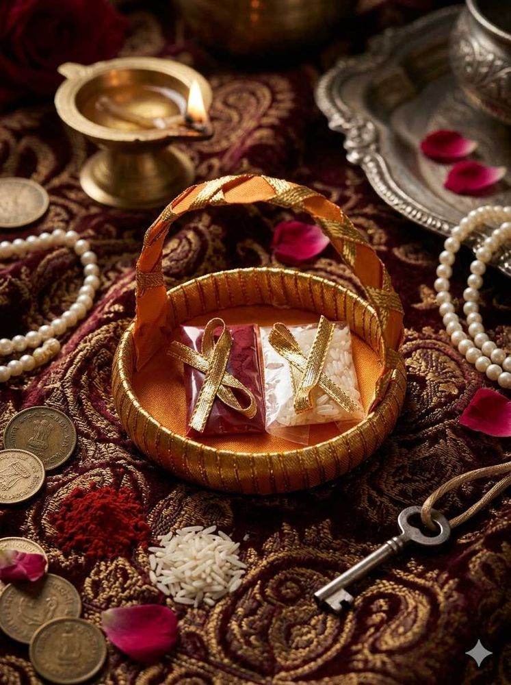 Decorative Pooja Basket Set