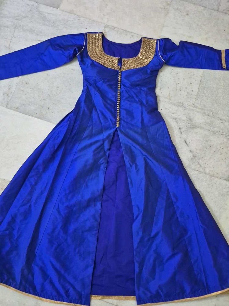 Elegant Royal Blue Embellished Ethnic Gown