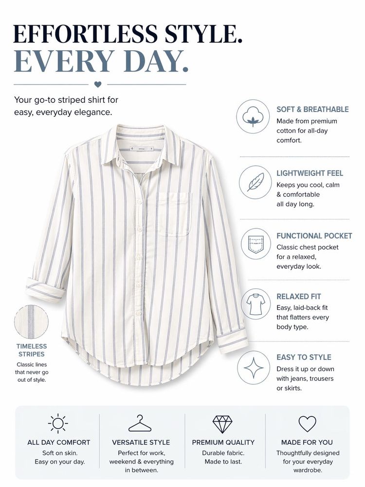 Effortless Striped Button-Down Shirt