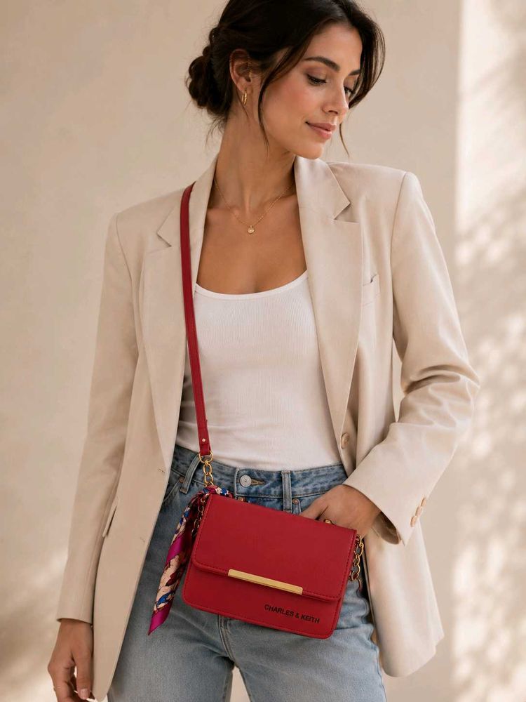Red sling bag “Charles &amp; Keith Style Premium❤️