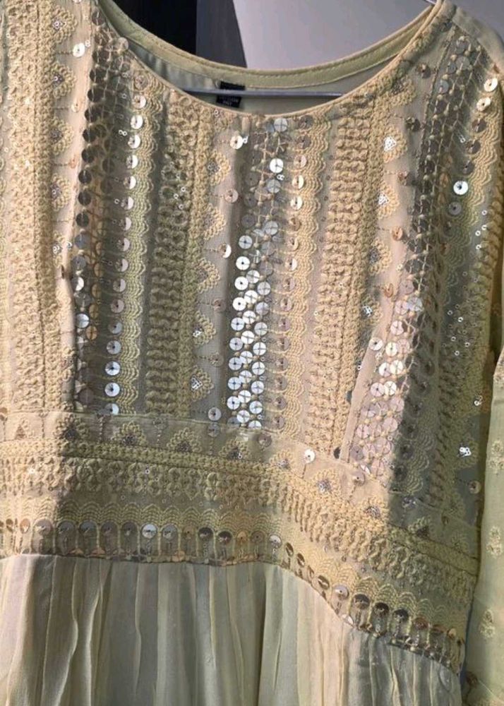 Elegant Yellow Sequined Maxi Dress