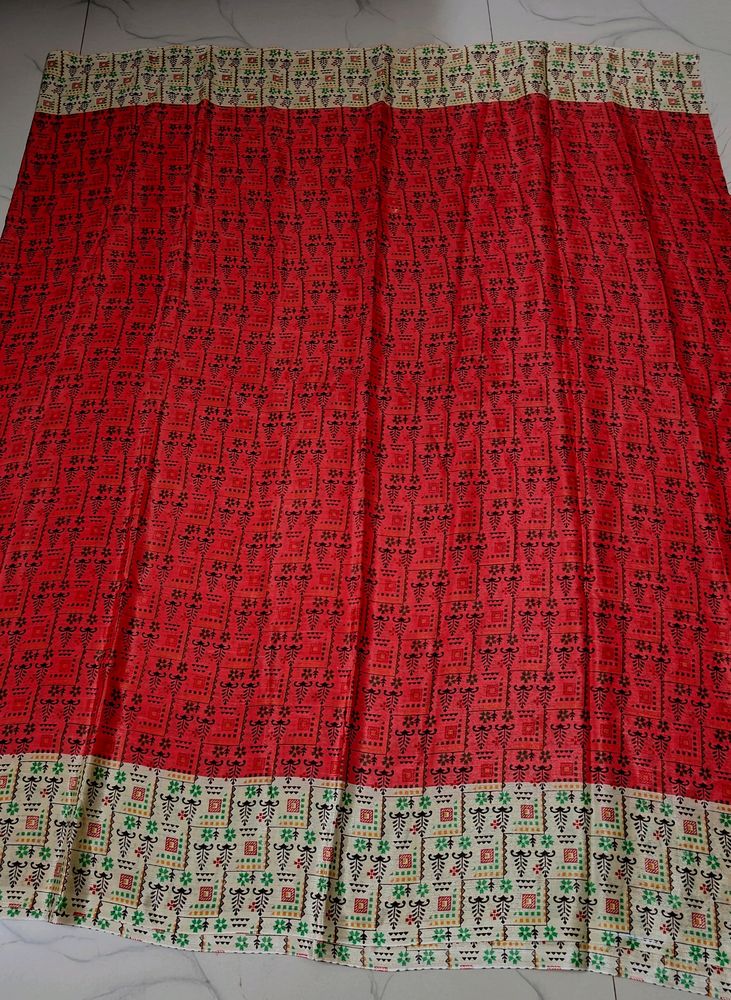 Red Silk Material 1.9 Metres