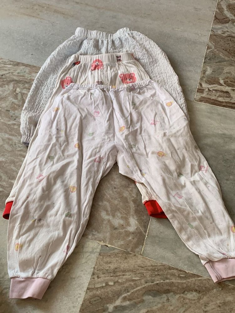 3 Baby Girl Pajama Pants Set