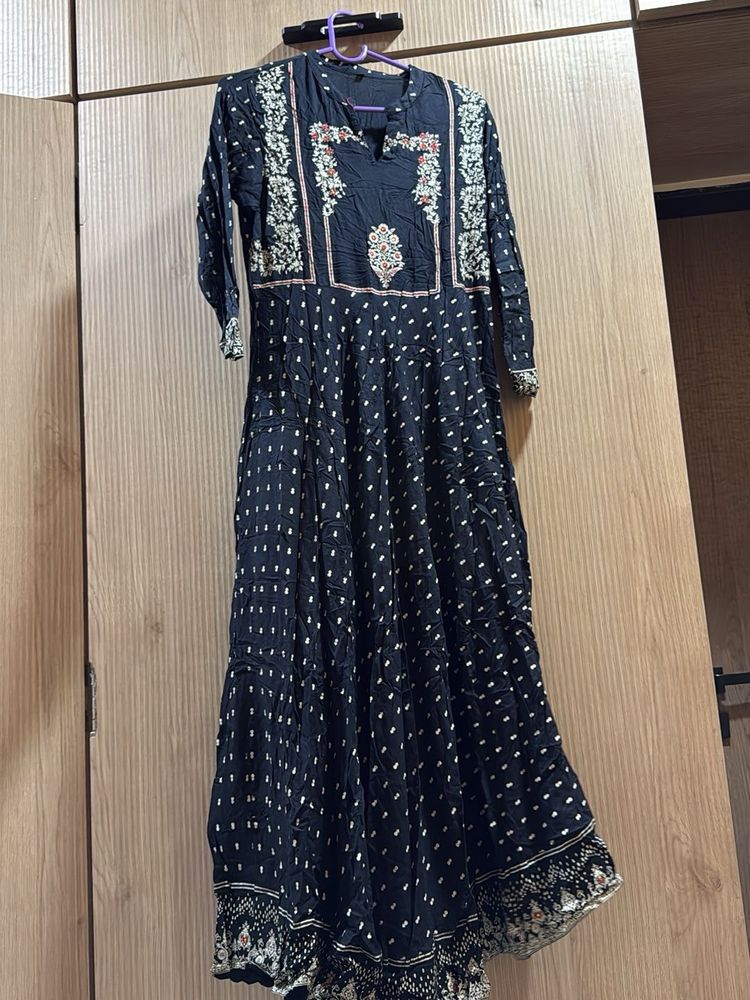 Elegant Black Printed Kurta