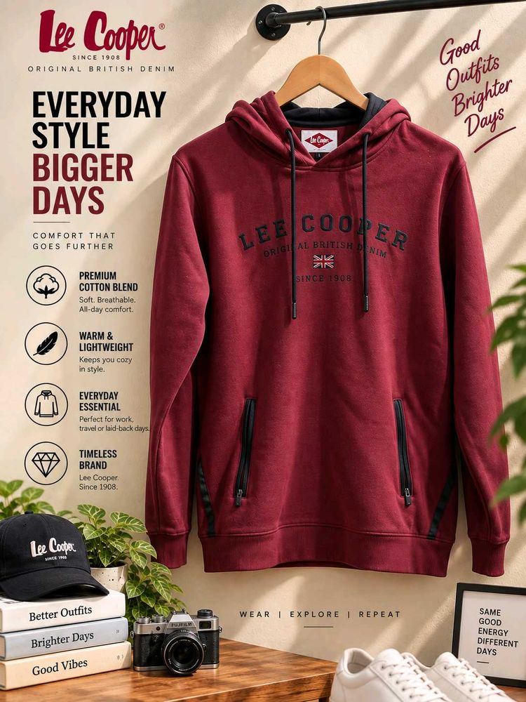 Lee Cooper Maroon Hoodie