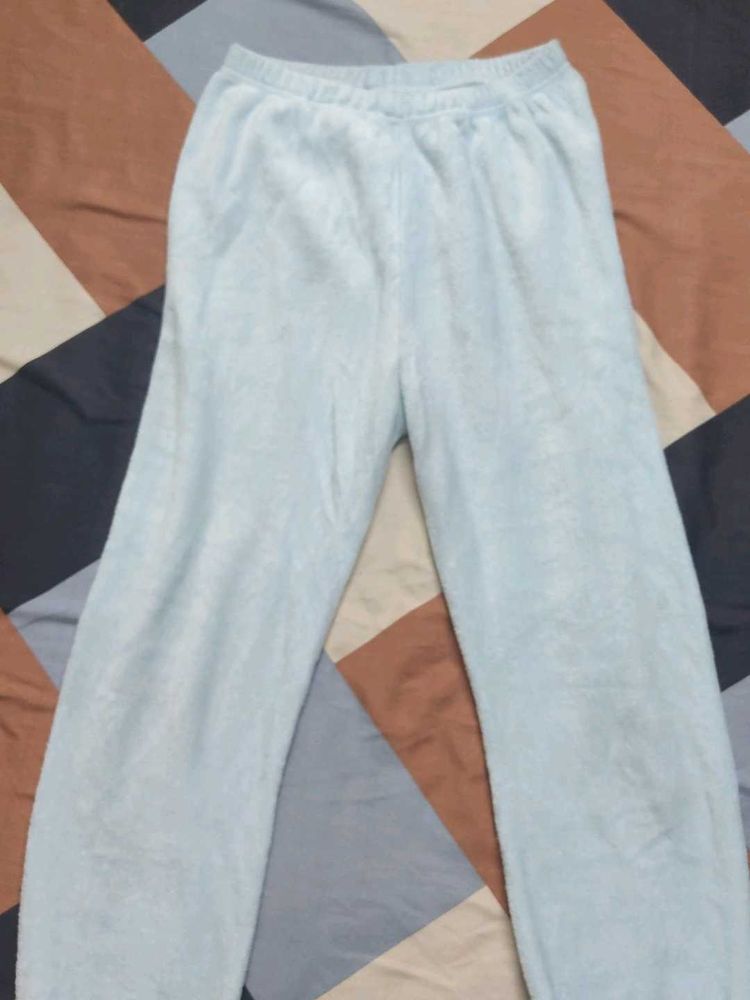 Comfortable Light Blue Fleece Pajama Pants
