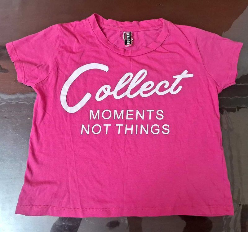 Pink 'Collect Moments Not Things' T-Shirt