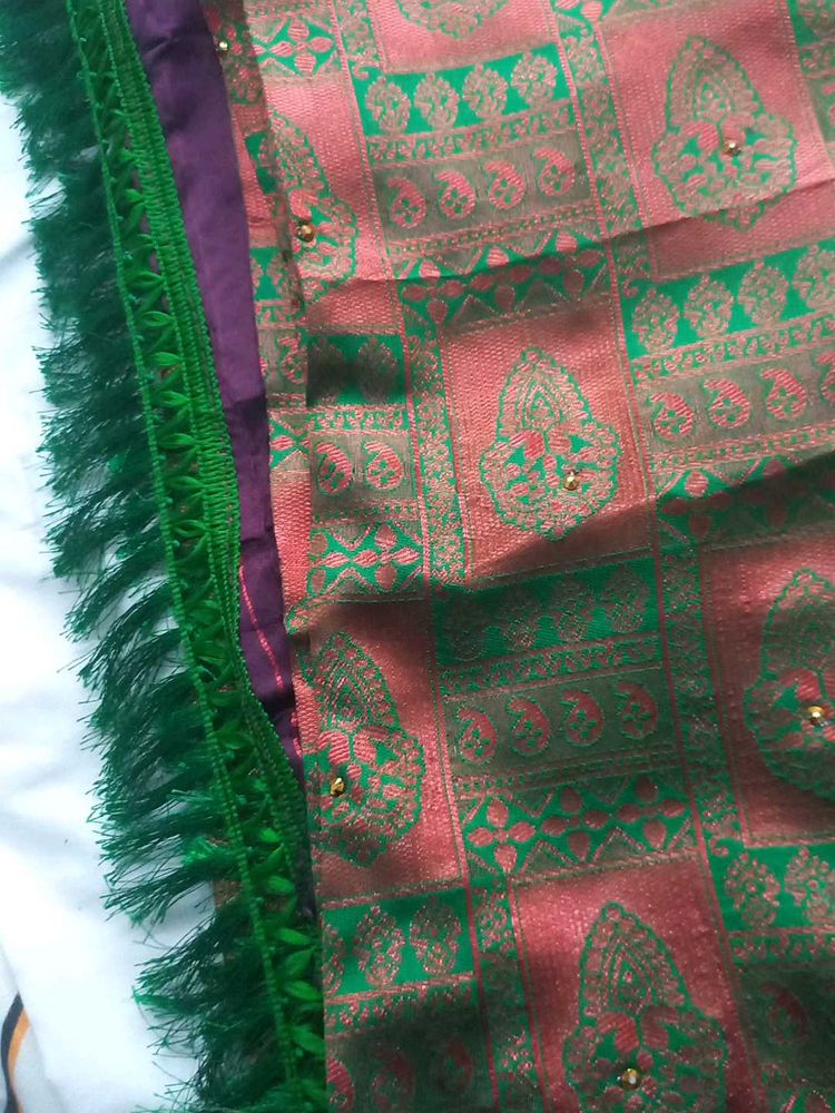 GREEN AND PINK Saree