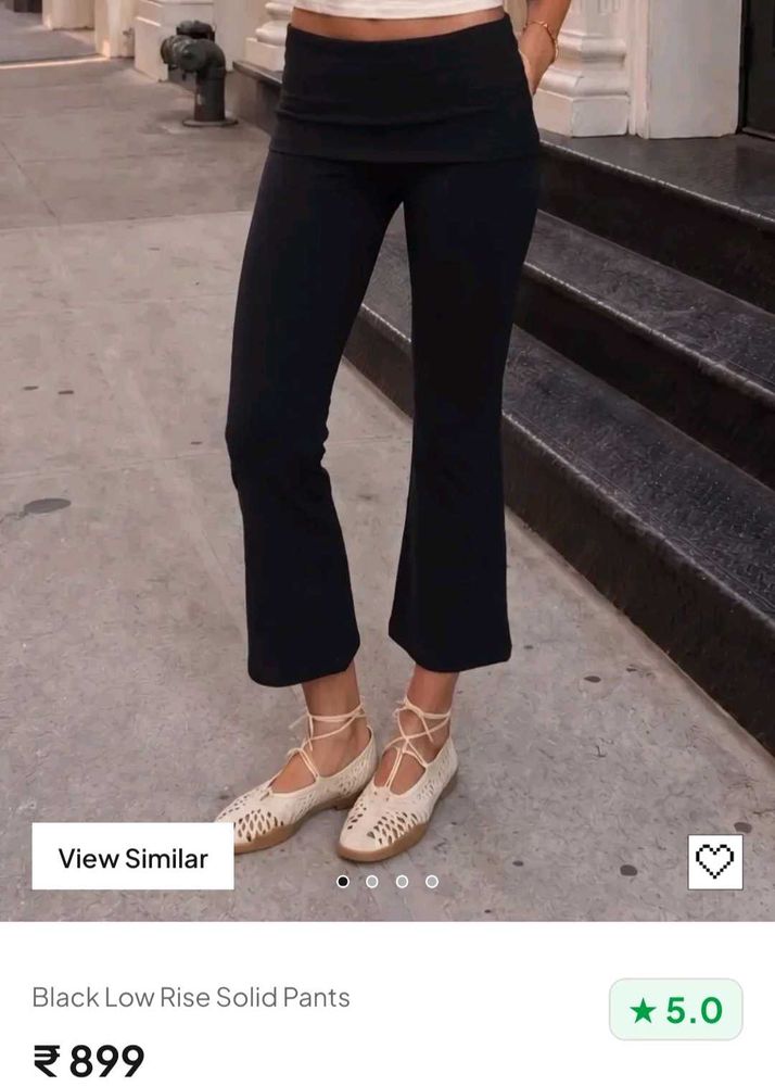 Black Low Rise Flared Pants