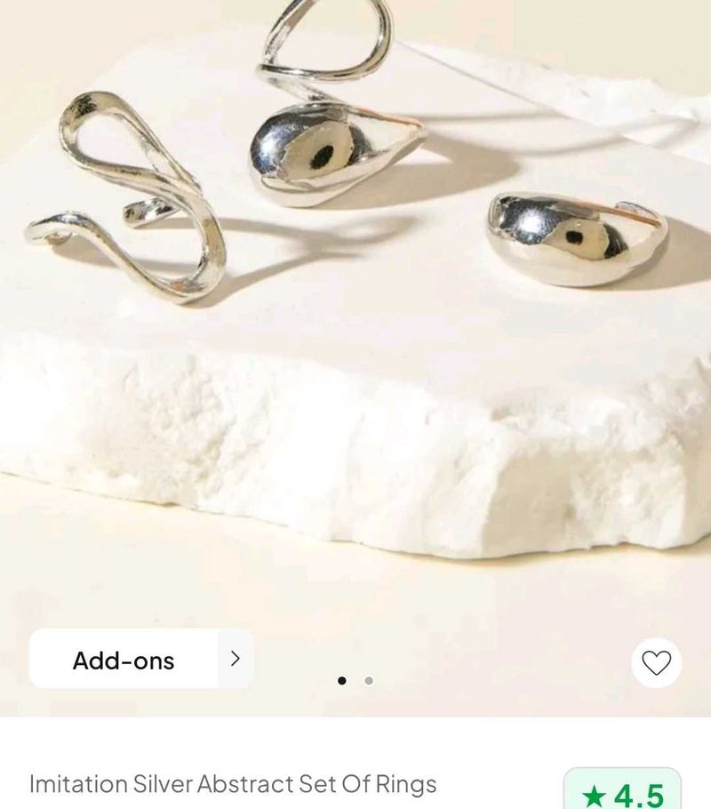 Newme- Silver Abstract ring stack