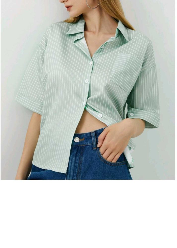 Stripe Pocket Placket Blouse