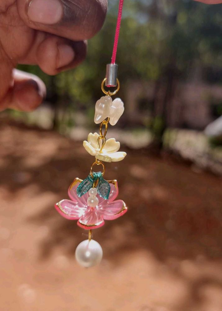 pack of 2 Floral phone Charm Dangle Char