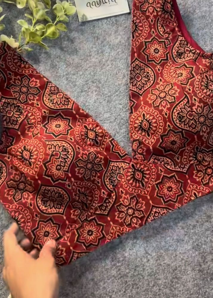 Red Paisley Print Top