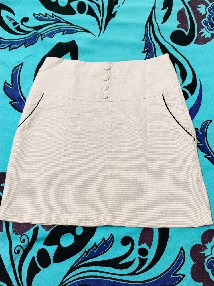 Vintage Cream Mini Skirt