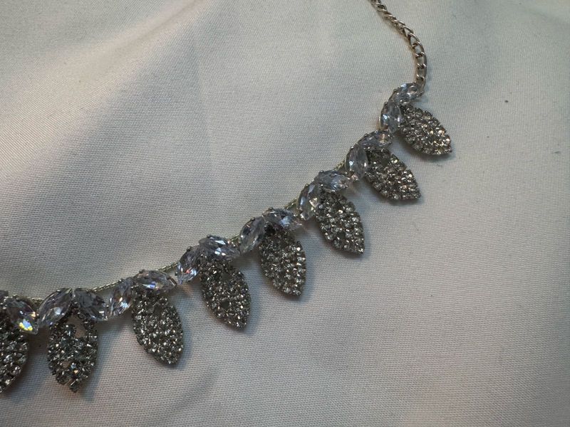 Sparkling Crystal Leaf Necklace