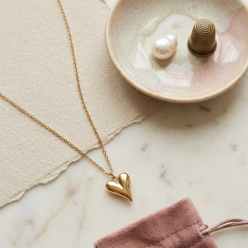 Gold Heart Pendant Necklace