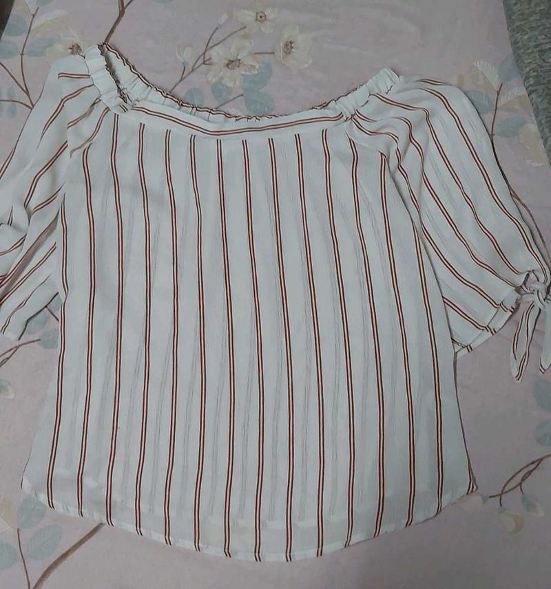 Off-Shoulder Striped Top