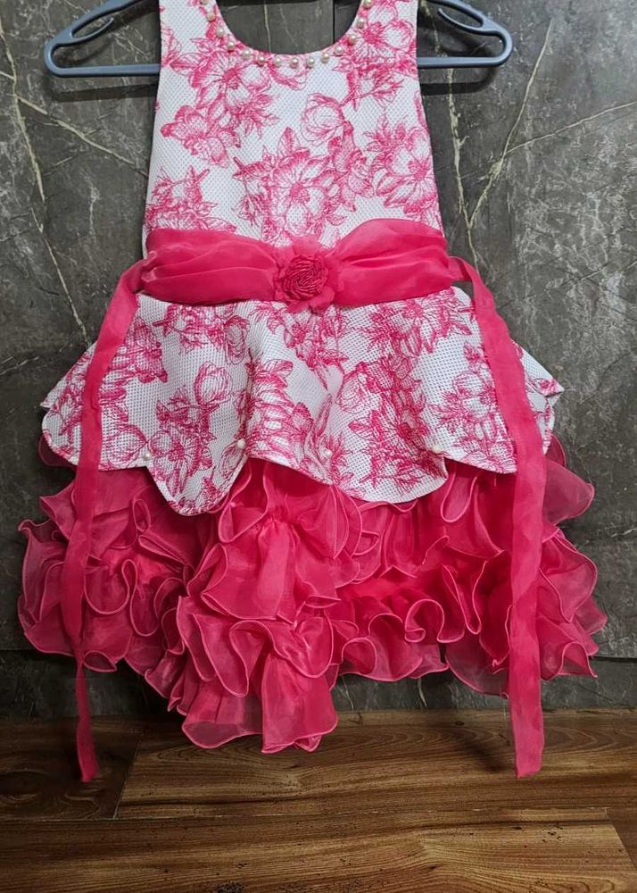 Girls Floral Dress with Ruffles