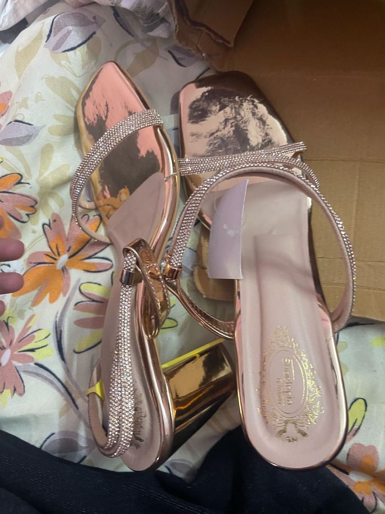 Rose Gold Embellished Heels